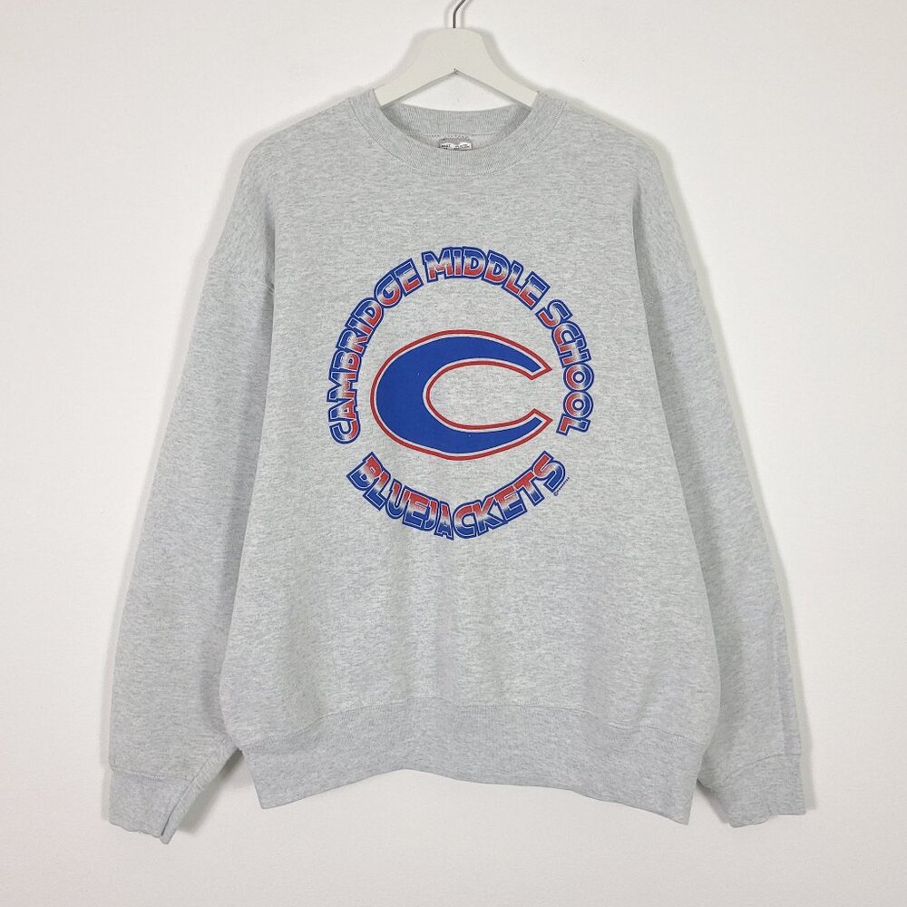 Vintage Crew Neck Sweatshirt Cambridge Middle School Bluejackets